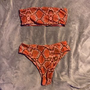 Two piece snake skin swimsuit